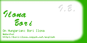 ilona bori business card